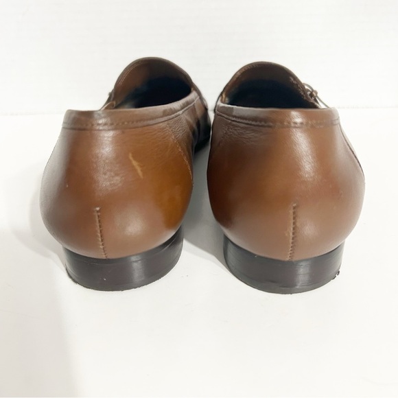 Enzo Angiolini Bernell Squared Toed Smooth Leather Loafers Flats Strap Buckle 🤎 - Picture 7 of 13